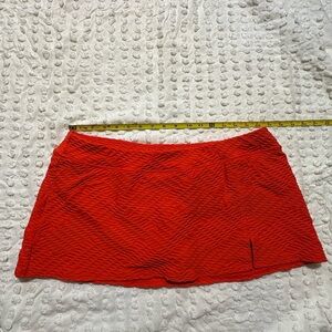 Lands' End Orange Swim Skirt with Textured Design